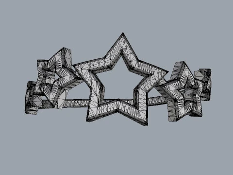Stars Ring 3D Print Model
