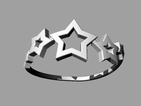 Stars Ring 3D Print Model