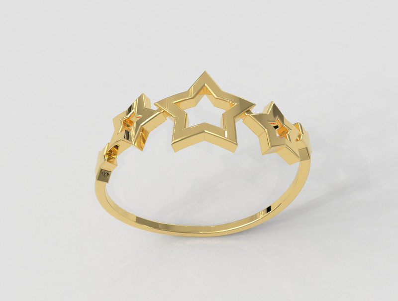 Stars Ring 3D Print Model .c4d .max .obj .3ds .fbx .stl .blend 