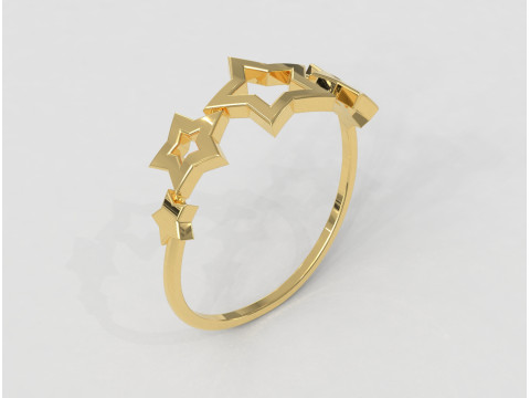 Stars Ring 3D Print Model