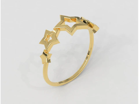 Stars Ring 3D Print Model
