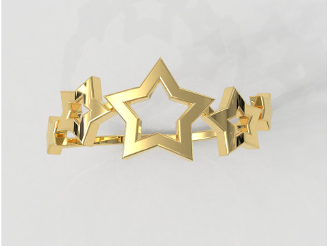 Stars Ring 3D Print Model