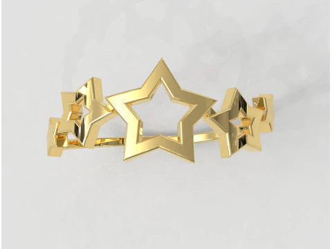 Stars Ring 3D Print Model
