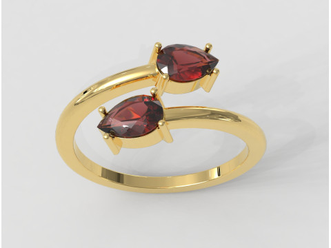 Gemstone Open Ring Modèles 3D en vedette