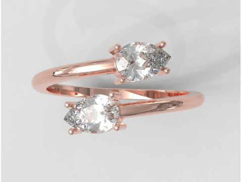 Gemstone Open Ring 3D Print Model
