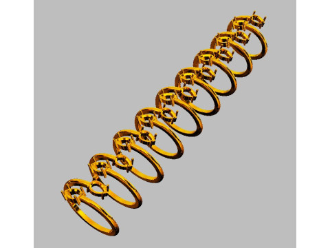 Gemstone Open Ring 3Dプリントモデル