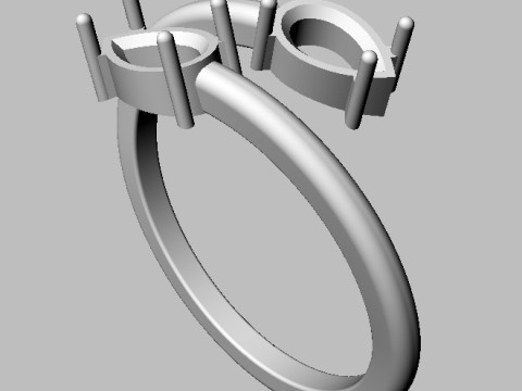 Gemstone Open Ring 3Dプリントモデル
