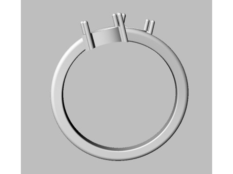 Gemstone Open Ring 3Dプリントモデル