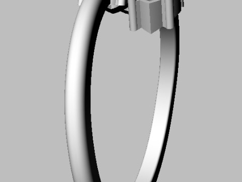 Gemstone Open Ring 3Dプリントモデル