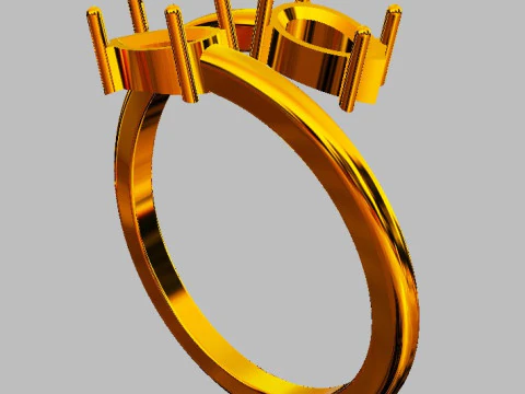 Gemstone Open Ring 3D Print Model