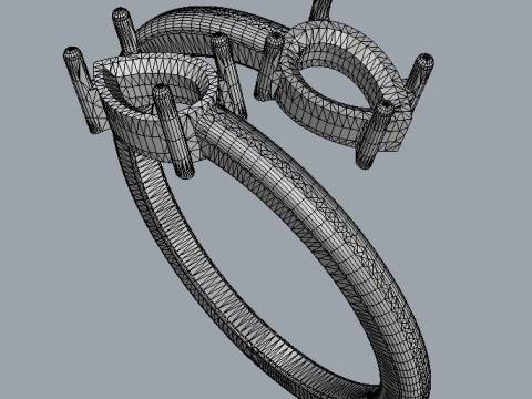 Gemstone Open Ring 3Dプリントモデル