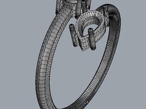 Gemstone Open Ring 3Dプリントモデル