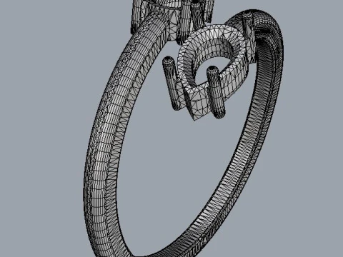 Gemstone Open Ring 3D Print Model