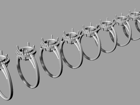 Classic Oval Gemstone Ring 3D Print Model