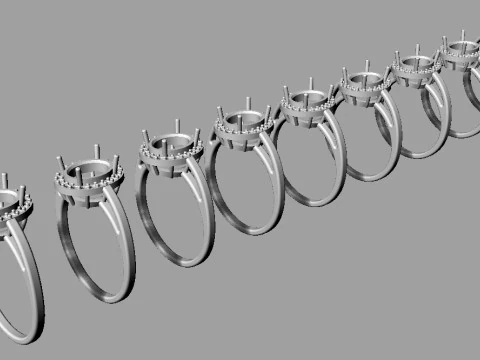 Classic Oval Gemstone Ring 3D Print Model