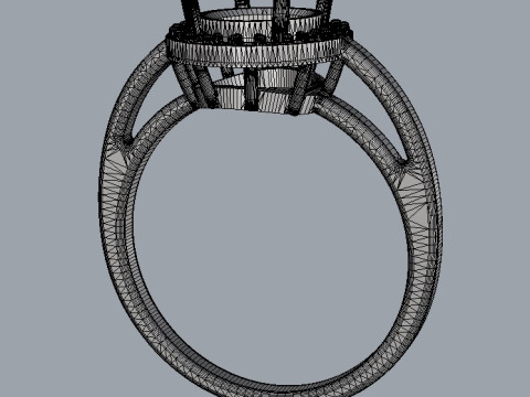 Classic Oval Gemstone Ring 3D Print Model