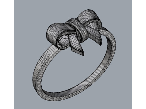 Bow Knot Ring 3D Print Model