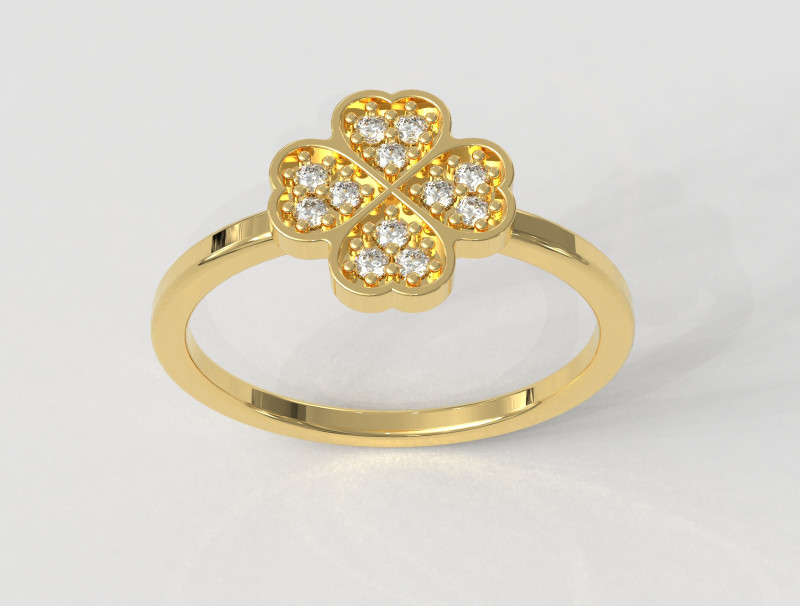 Clover Diamond Ring Modelo de impresión 3D .c4d .max .obj .3ds .fbx .stl .blend 