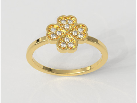 Clover Diamond Ring 3D-printmodel