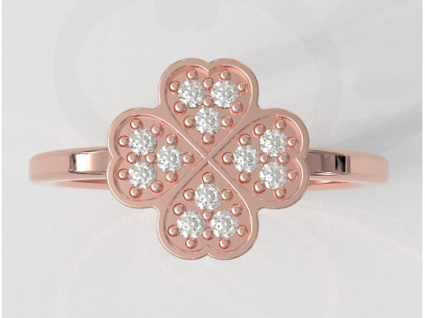 Clover Diamond Ring Modelo de impresión 3D