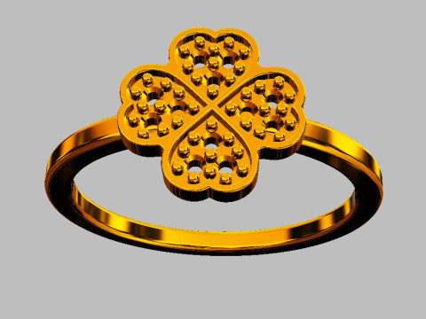 Clover Diamond Ring Modelo de impresión 3D