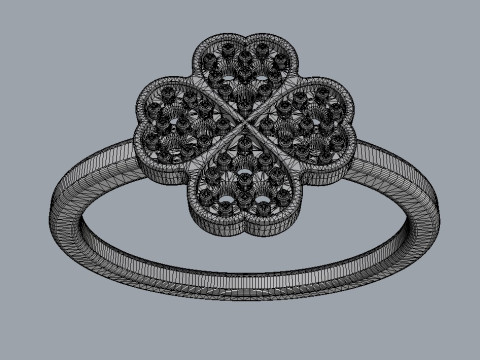 Clover Diamond Ring Modelo de impresión 3D