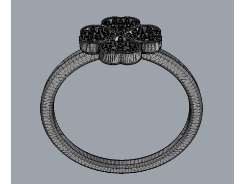 Clover Diamond Ring Modelo de impresión 3D
