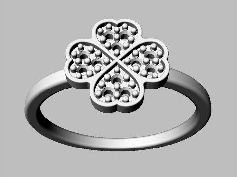Clover Diamond Ring Modelo de impresión 3D