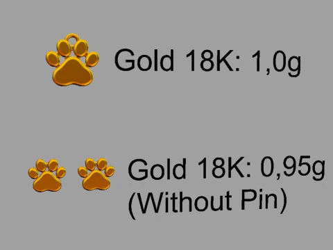 Paw Pendant and Earrings 3D Print Model