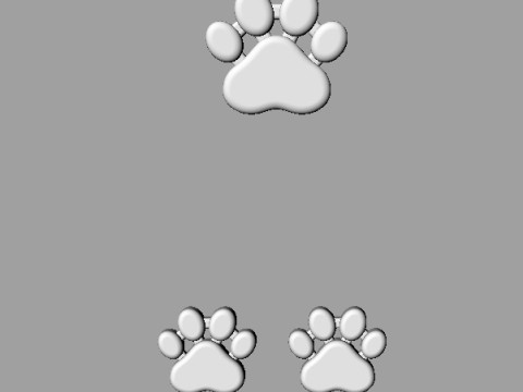Paw Pendant and Earrings Modèles 3D en vedette