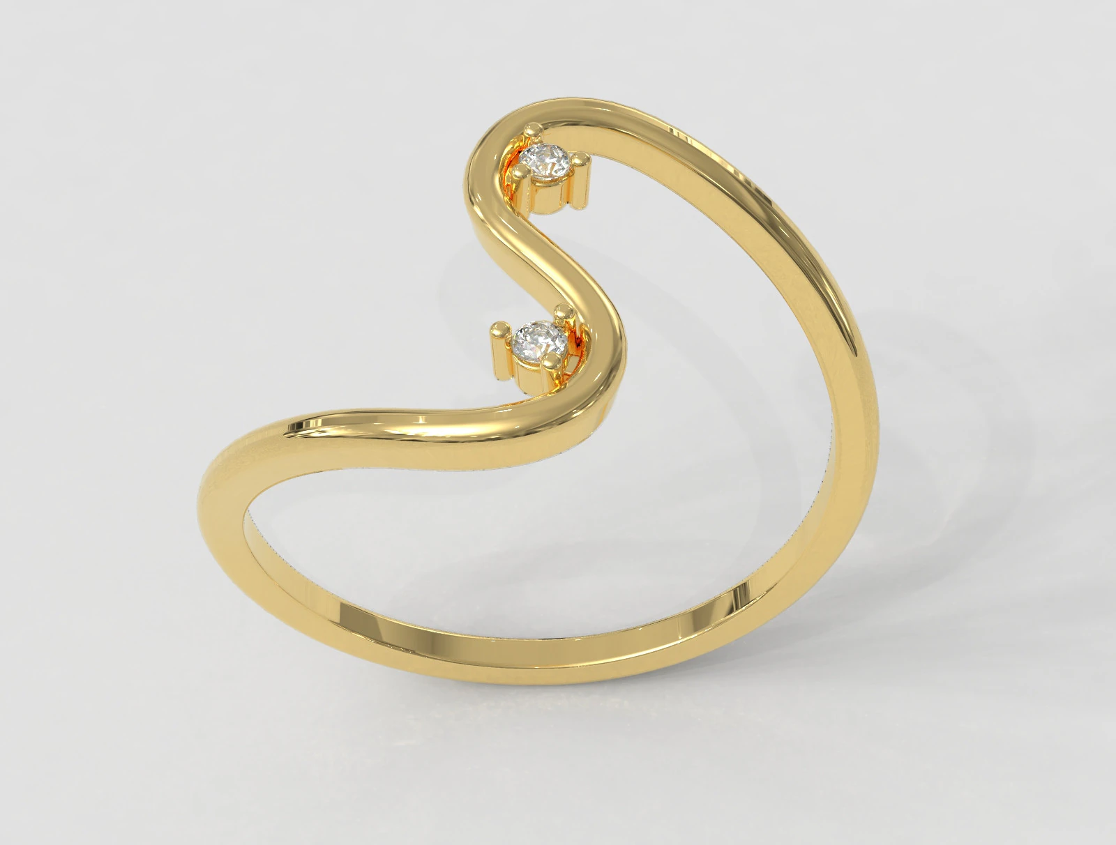 Модне кільце з діамантом 3D Принт Модель .c4d .max .obj .3ds .fbx .stl .blend 