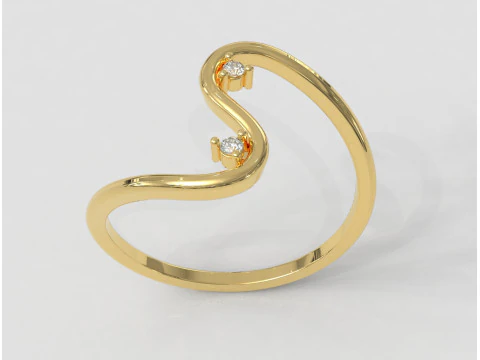 Модное кольцо с бриллиантом 3D Принт Модель