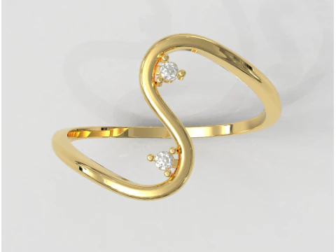 Модне кільце з діамантом 3D Принт Модель