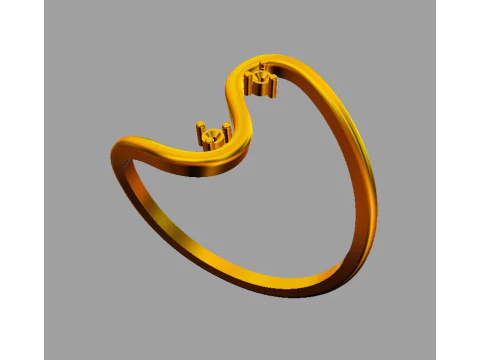 Модне кільце з діамантом 3D Принт Модель