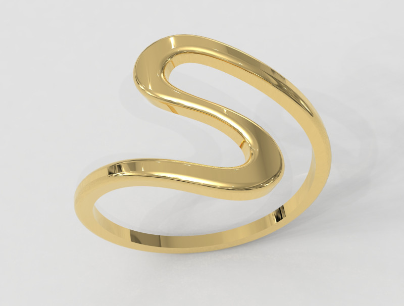 Wave Ring 3D Принт Модель .c4d .max .obj .3ds .fbx .stl .blend 