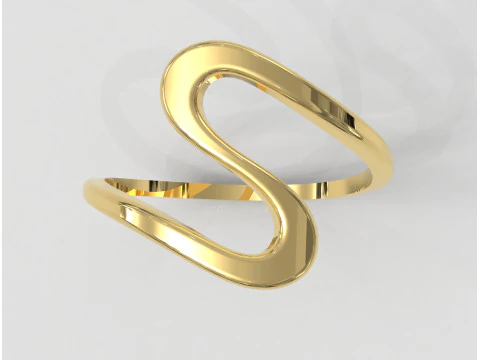 Wave Ring 3D Print Model