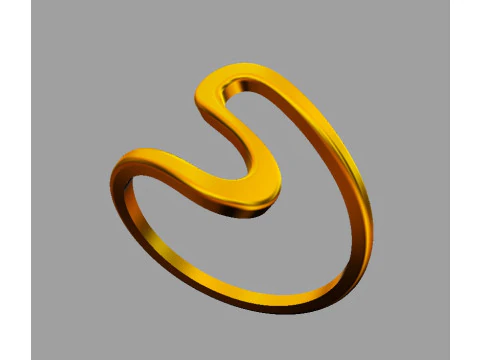 Wave Ring 3D Print Model