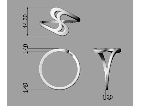 Wave Ring 3D Print Model