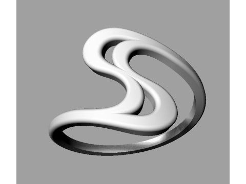 Wave Ring 3D Print Model