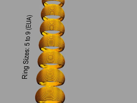 Cincin Tekstur Cangkang Model Cetak 3D