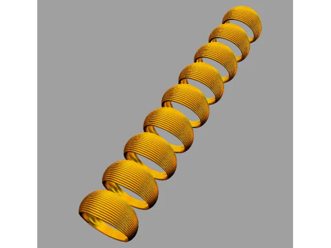 Cincin Tekstur Cangkang Model Cetak 3D