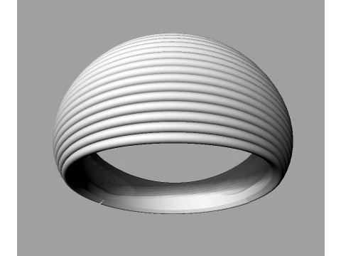 Cincin Tekstur Cangkang Model Cetak 3D