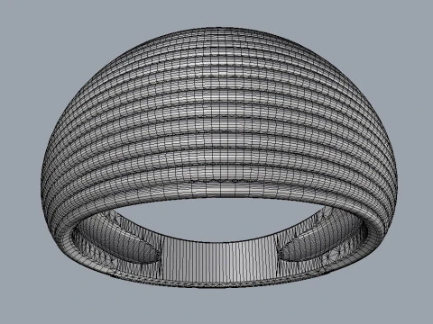 Cincin Tekstur Cangkang Model Cetak 3D