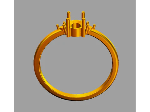 Oval Gemstone Classic Ring 3D Print Model