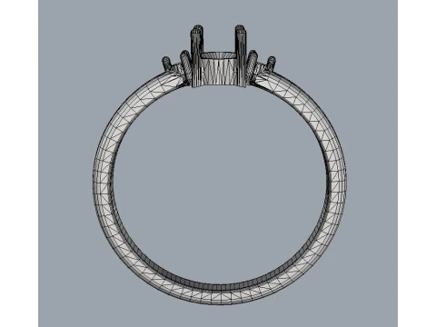 Oval Gemstone Classic Ring 3D Print Model
