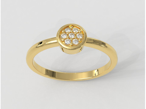 Round Diamond Pave Ring 3Dプリントモデル