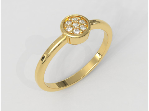 Round Diamond Pave Ring Model do druku 3D