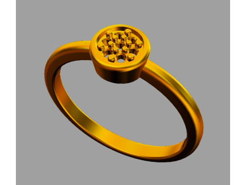 Round Diamond Pave Ring Model do druku 3D