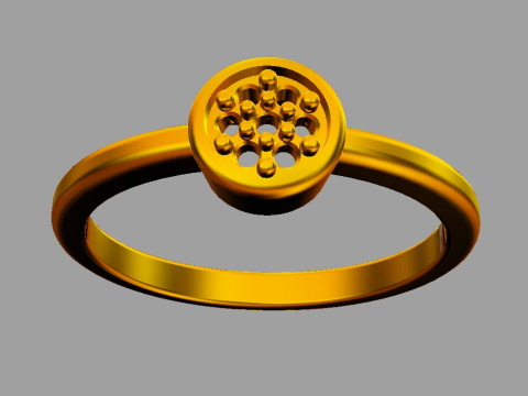 Round Diamond Pave Ring Model do druku 3D