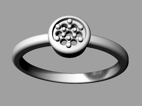 Round Diamond Pave Ring Model do druku 3D